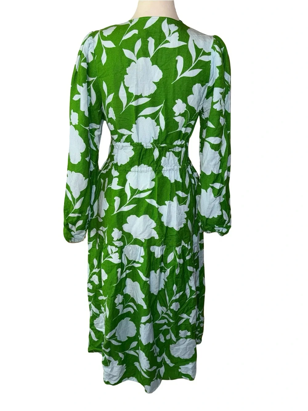 NWT Kate Spade x Target Classic Rose Linen Long Sleeve Maxi Dress Green Blue XS